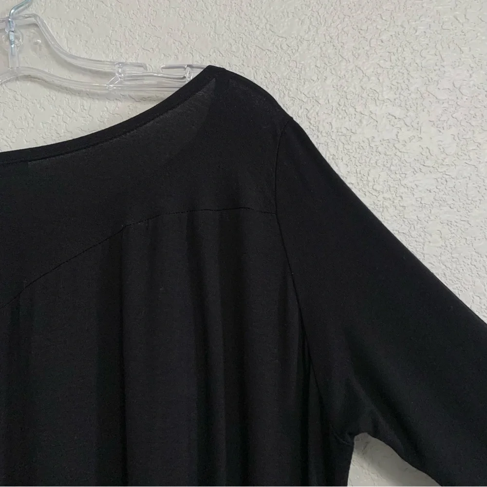 Alembika Top Womens 4 Lagenlook Asymmetrical Seam Oversized Drape Black US XL - Picture 10 of 16